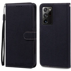 Leather Flip Wallet Case - Stylish Protection & Storage for Galaxy Note 20 Ultra (Black)