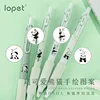 Lopet Cute gel pens sets 4pcs 0.5mm Black Ink Writing Pen Soft Grip Press Kawaii Stationery Quick Dry Homework School Gadgets 4