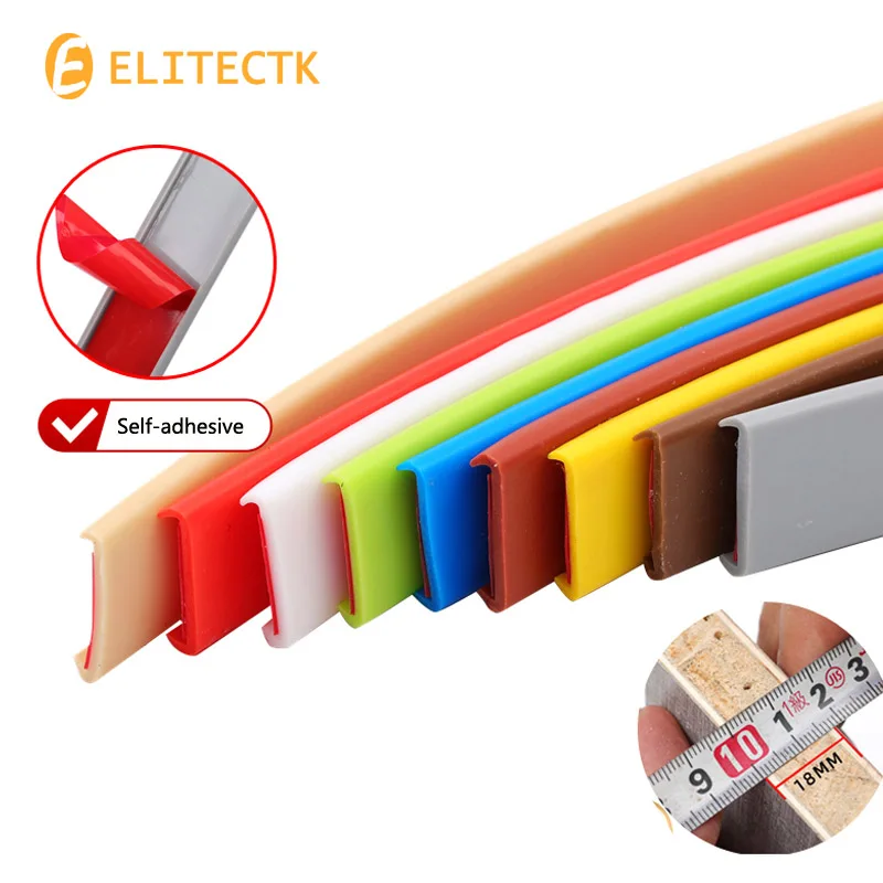 

5m Self Adhesive PVC Edge Banding Strip Sealing Tape 16/18/30mm U-Shaped Strip For Furniture Cabinet Desk Edge Guard Protector