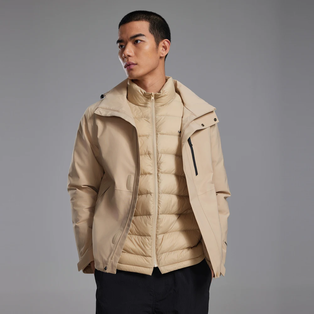 Metersbonwe-Men's Waterproof New 3-in-1 Outdoor Jacket Puffer Windproof Oilproof Warm Three Ways to Wear Winter