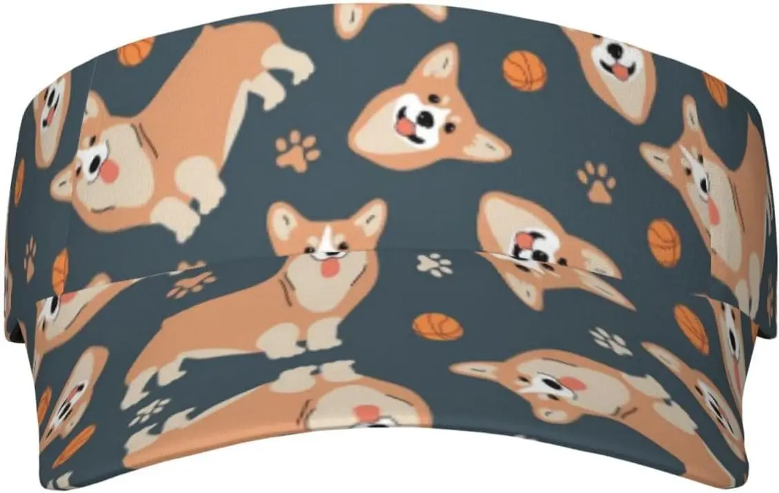 

Спортивная шляпа с козырьком от солнца, корги, шарик Pawprint, легкая шляпа от солнца для бега и прогулок