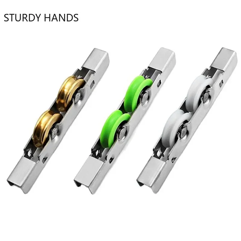 Polia de Vidro sem Moldura Deslizante Janela Rolamento Rolo Roda do Sulco Rolo Silenciado Hardware de Móveis mm a mm Pcs