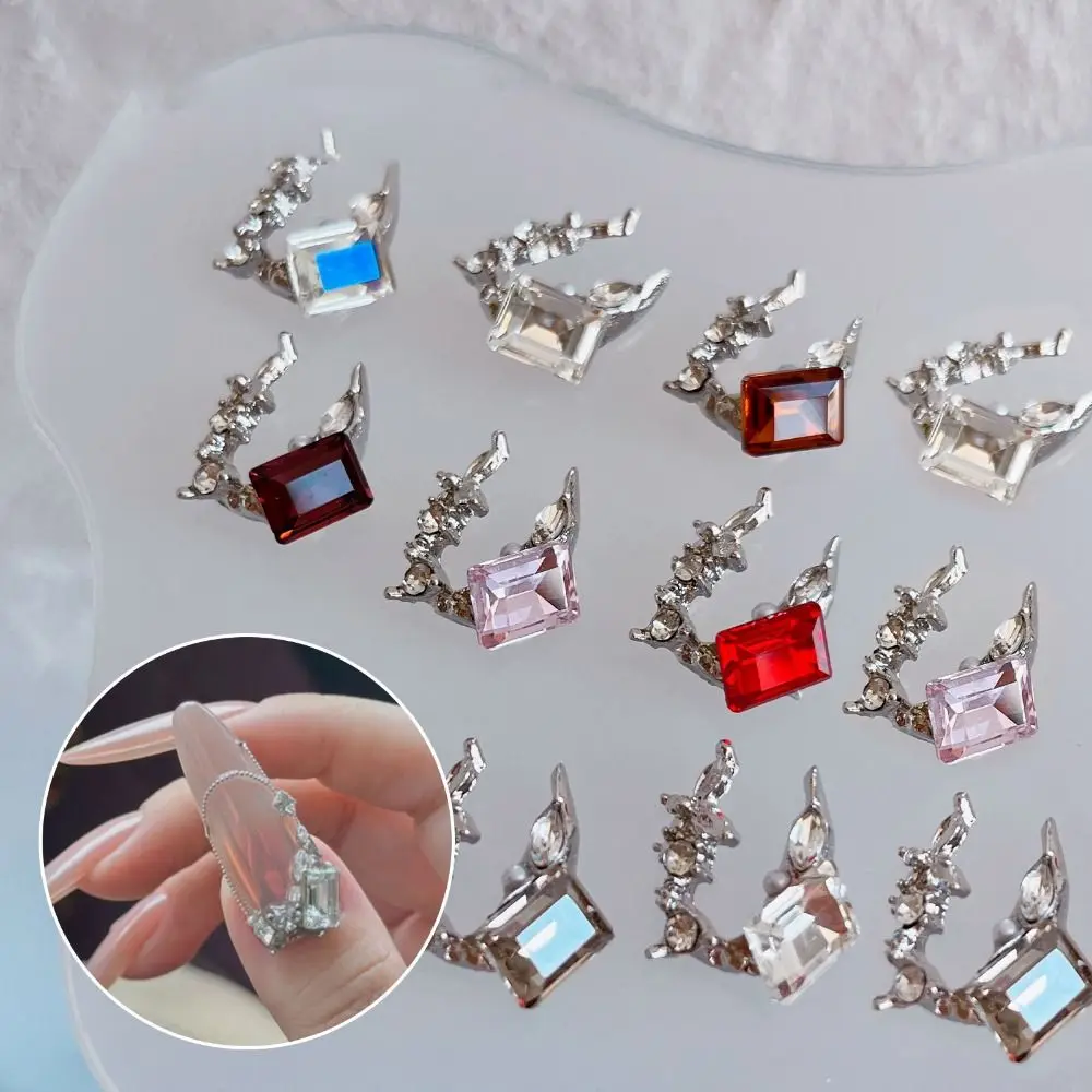 

Nail Art Encrusted Alloy Nail Jewelry Super Flashing Gem Jewelry Square Full Color Nail Drill