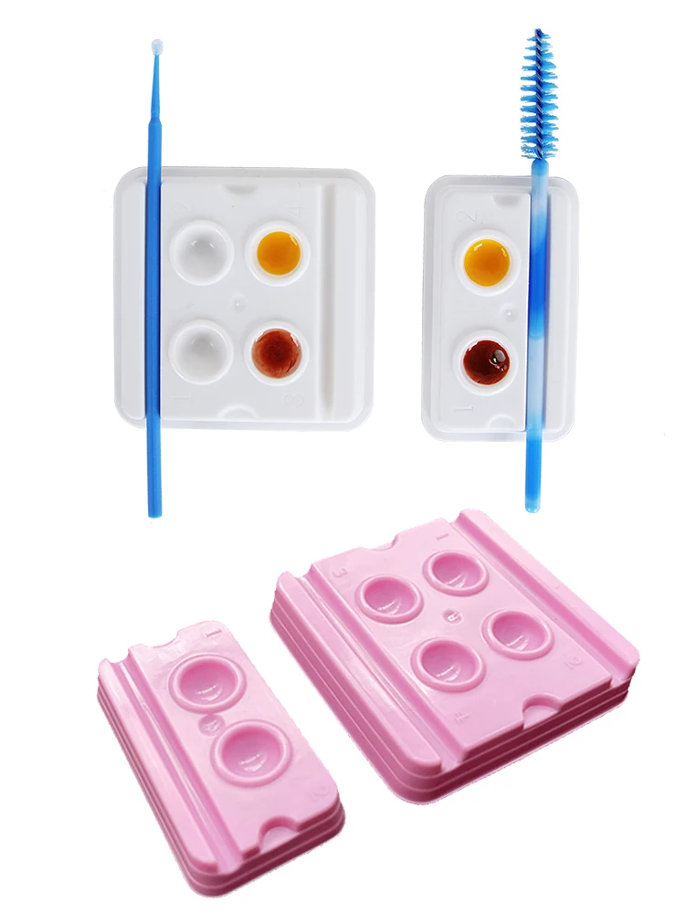 

10pcs Tattoo Ink Cup Portable 2 /4 Holes Microblading Pigment Cups/Caps Glue Holder Eyebrow Brush Holder PMU Ink Cup Accessories