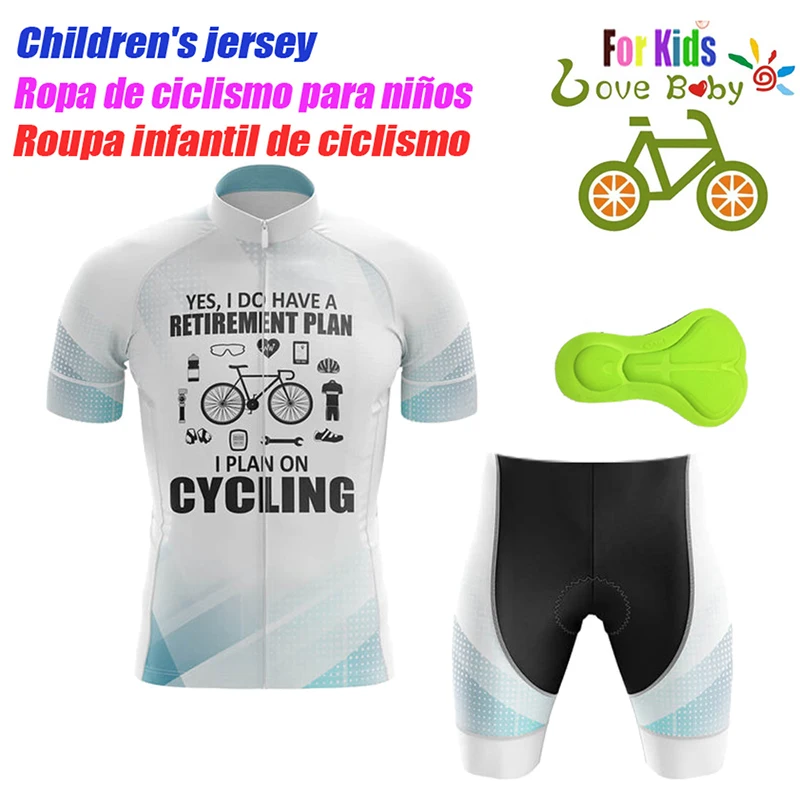 New Summer Breathable Cycling Jersey Set Child Short Sleeve Bike Clothing Ropa Ciclismo Kids Cycling Suit Quick Dry