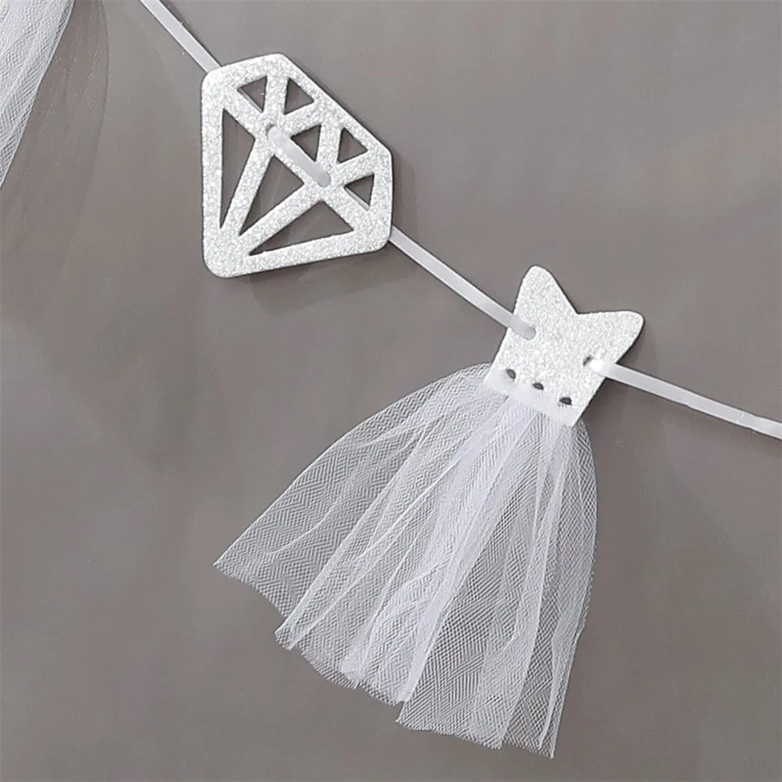 Party Decorations Bride to Be Banner Sign Glitter Paper 3D Wedding Dress Diamond Bridal Shower Wedding Engagement Party Decorations