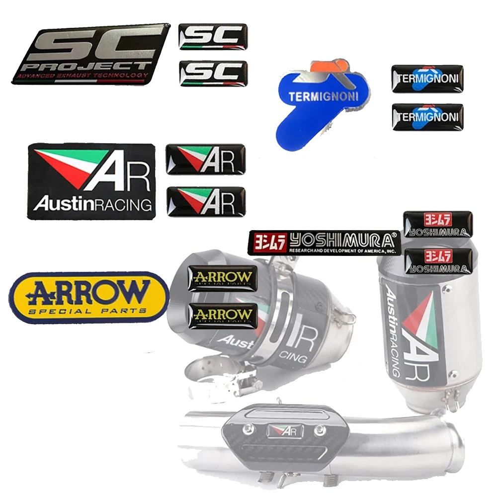 

Motorcycle Exhaust Pipes Decal Sticker 3D Heat-resistant Muffler Arrow Sticker For SC Project Termignoni Austin Racing Yoshimura