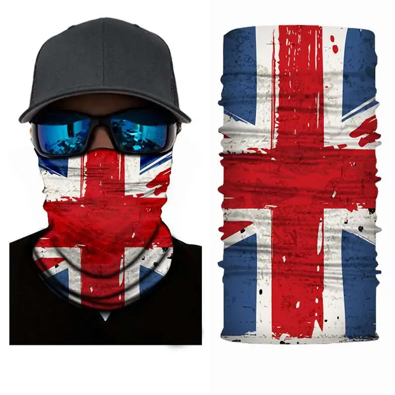 3D Printing Magic Seamless Mask USA Canada Brazil UK Flag Bandana Mountaineering Scarf