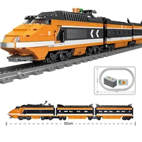Technical City Power Train High-tech Railway Track Building Blocks Subway Vehicle Assemble Bricks Toys Gifts For Childrens Adult 5