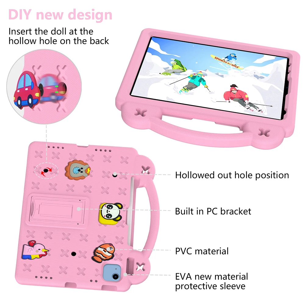 Colorful EVA Tablet Case with Pen Slot - Cartoon Design