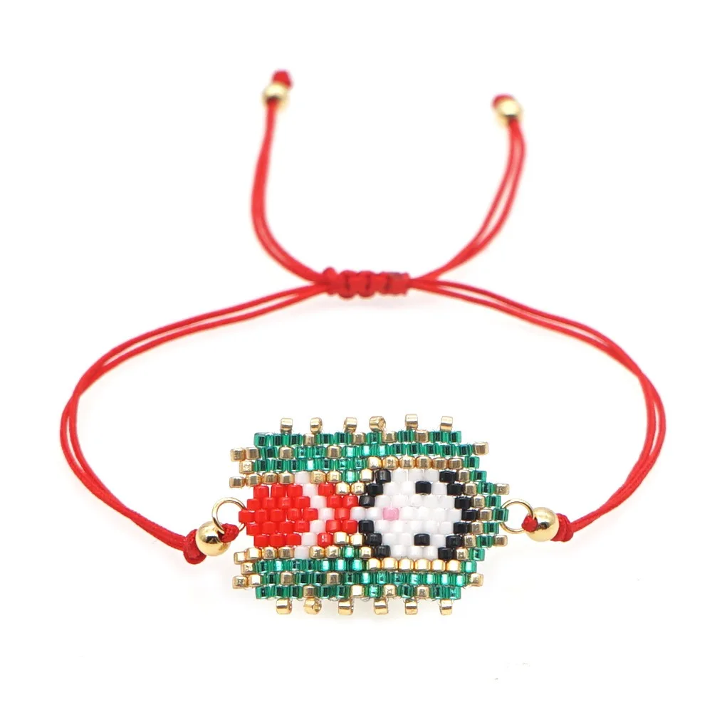 

Cute Ethnic Girl Flag Element Beaded Bracelet Miyuki Rice Beads Hand-woven Jewelry Beads for Bracelet Bridesmaid Gift
