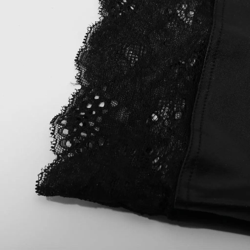Fashion Delicate Women Latex Bdsm Solid Patent Leather Lace Leggings Translucent Underwear Sheer Lace Tank Sexy Underpant women lingerie set women leggings