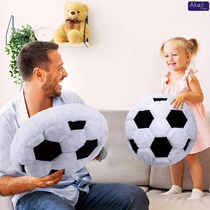 Sports Themed Plush Pillow Football Basketball Design Soft Fabric Cushion Simulation Football Doll Children's Birthday Gifts 4