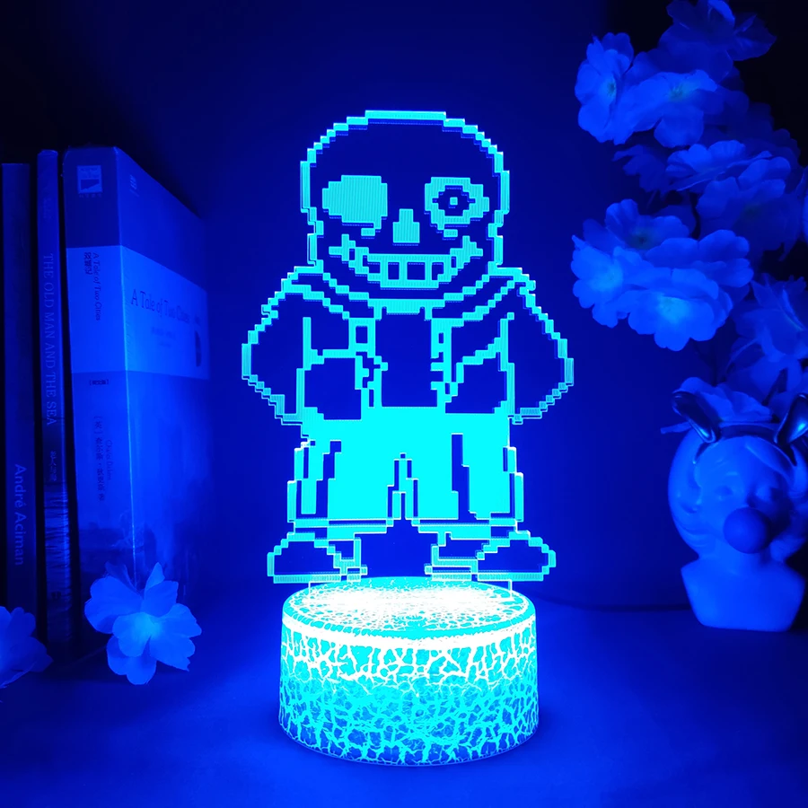 Undertale Anime Lamp Cute Room Decor RGB Table Light Houses Decoration Undertale Sans LED Nightlight for Children Birthday Gifts