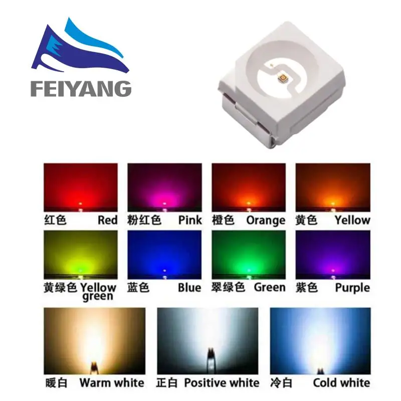รูปสินค้า 100 ชิ้น LED 3528 สีจัดเต็ม