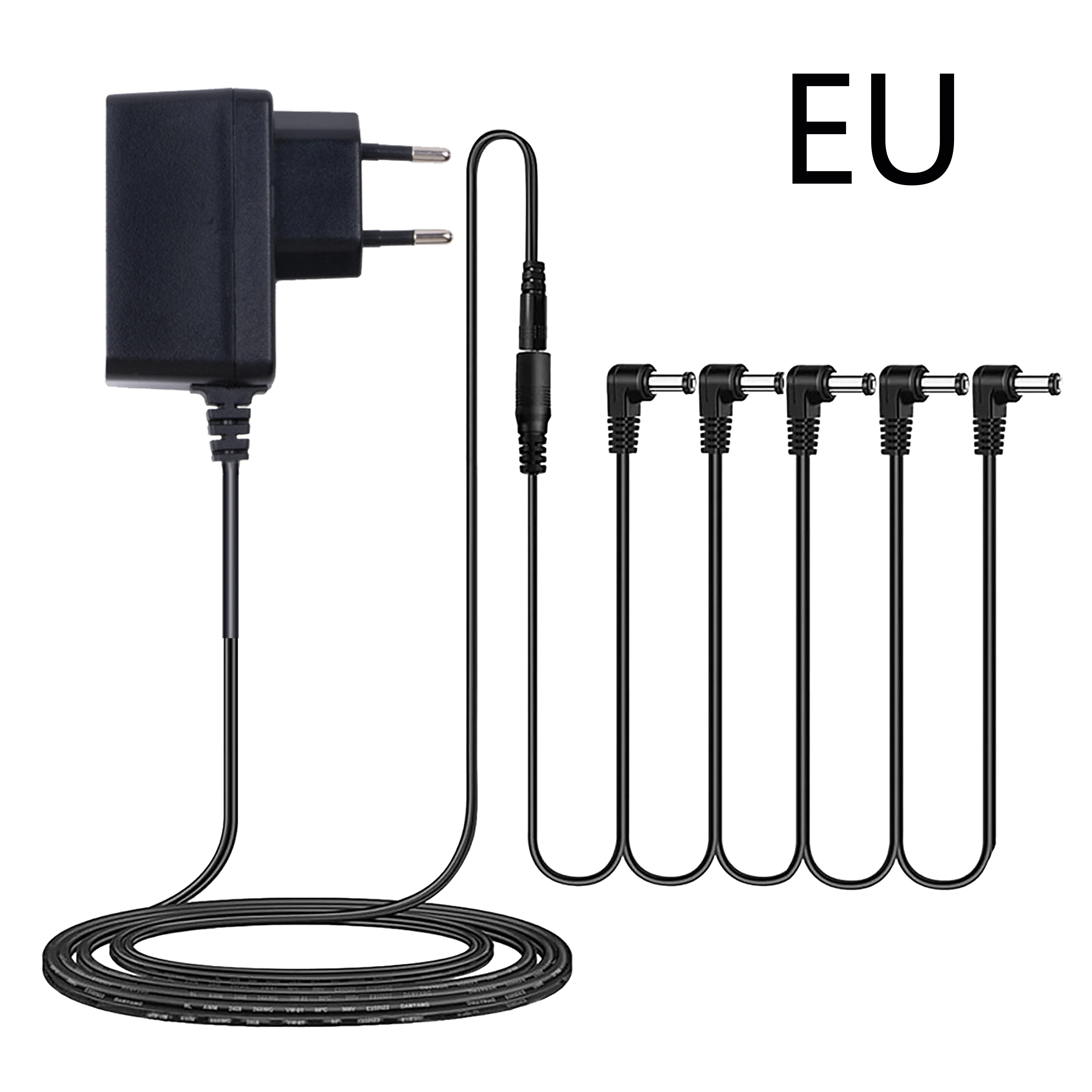 Pedal Power Supply Adapter 9V DC 0.5A for Guitar Effect Pedal With 5 Heads Daisy Cables Without Any Noise