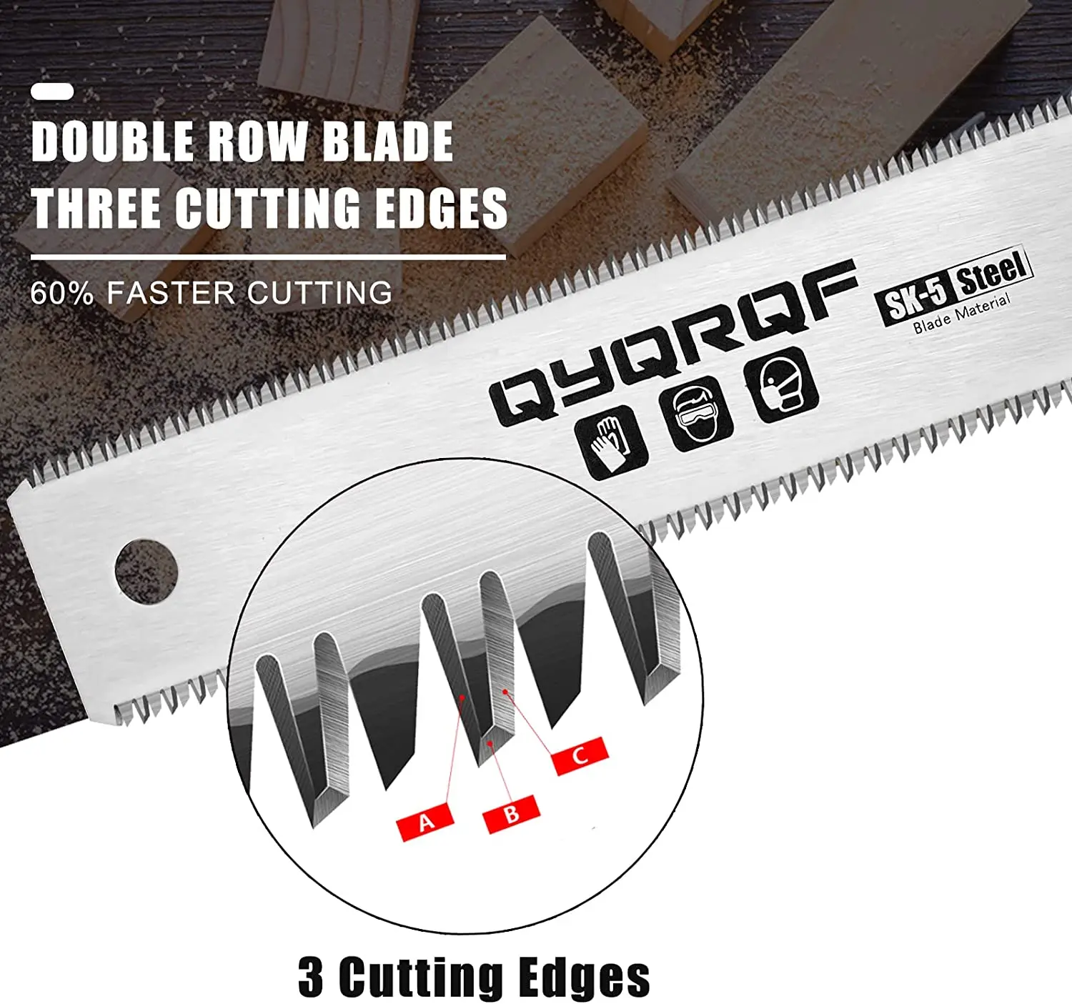 7 بوصة لمنشار قطع النجارة، منشار جانبي مزدوج، منشار يدوي، أدوات يدوية