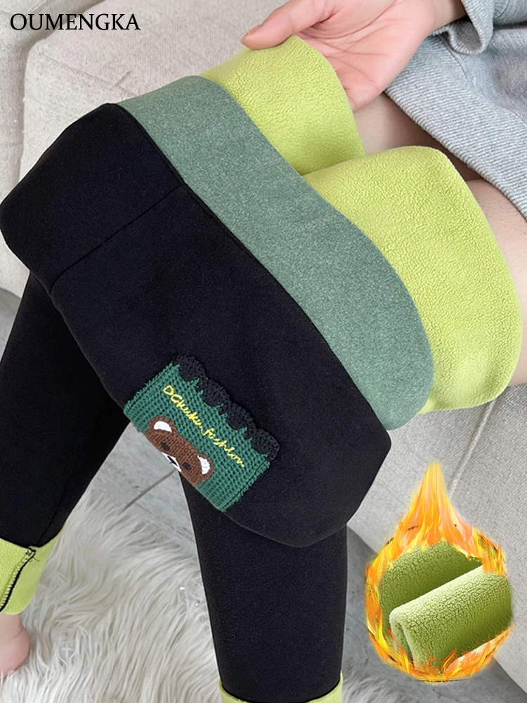 

Women Cold Winter Thicken Warm Lambwool Leggings Fleece Lined Ankle-length Pants Casual Leggings Trousers Hight Waist Pantalon