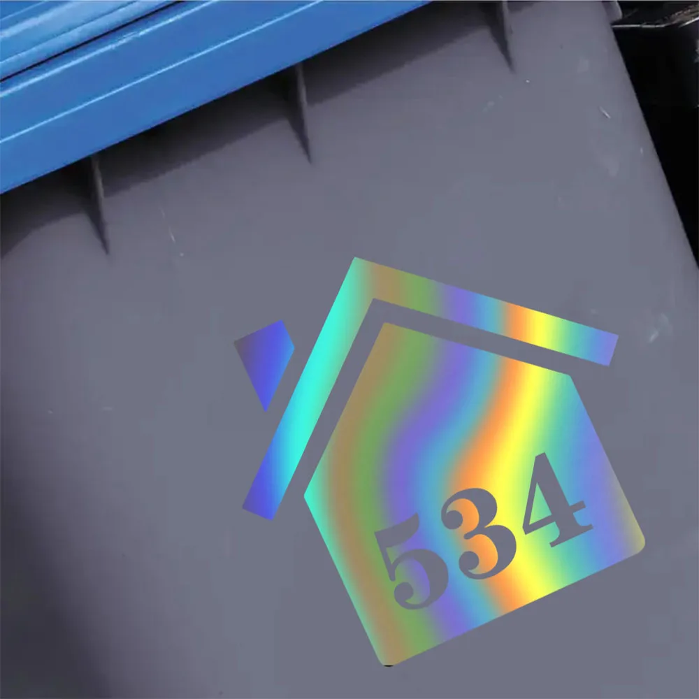 1pc Cool Customized Number Trash Can Identification Vinyl Waterproof, Abrasion-resistant, Season-resistant Stickers Indoor and O 5