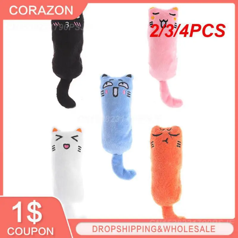

2/3/4PCS Cat Doll Mini Lovely Cat Mint Toys Plush Cat Toy Pet Accessories Funny Soft Teeth Grinding Catnip Toys