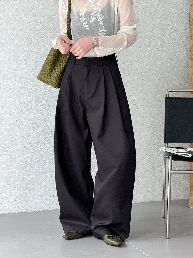 2026 Women Spring Wide Leg Causal Long Pants Comfortable High Waist Stright Pants Female Women Clothes Trousers