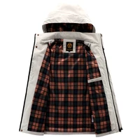 Moda męska wiatrówka na co dzień kurtka z kapturem kurtka mężczyzna wodoodporna zewnętrzna miękka powłoka płaszcz zimowy odzież ciepły polar gruby 5