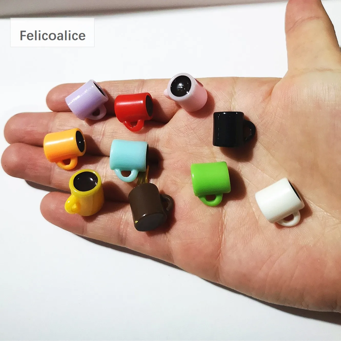10 stücke Nette Mini Maßstab 1:12 Modell Puppenhaus Miniatur Kaffee Tasse Tassen Pretend Küche Puppe Haus Lebensmittel Spielzeug Zubehör 22*14mm – Detail 9
