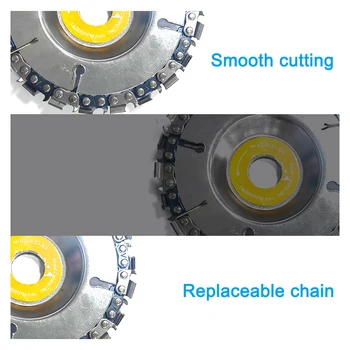 4 Inch 22 Tooth Angle Grinder Dedicated Chain Disc Woodwork Carving Chain Saw Disc Angle Grinding Disc Slotting Saw Blade Tool 4