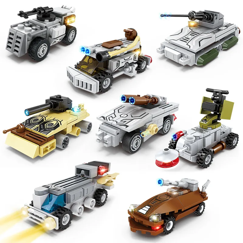 

WW2 Military Model 8Pcs Future Space Equipment Model DIY Parts Building Blocks Bricks Toys Gifts