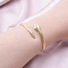 Fashion Simple Snake Shaped Open Cuff Bracelet Handcrafted Punk Stainless Steel Cuff Bangles Women Girls Birthday Jewelry Gifts 4