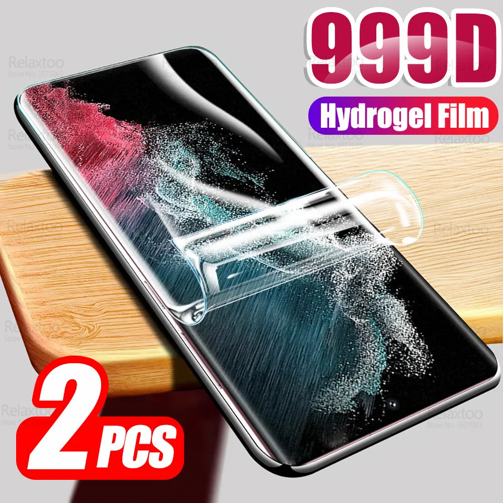 2pcs Full Curved Hydrogel Film For Samsung Galaxy S22 Ultra S 22 Plus