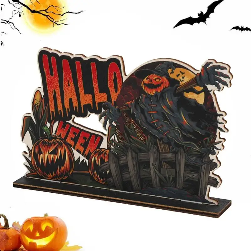 

Happy Halloween Table Decorations Spooky Wood Sign With Ghost Trick Or Treat Witch Halloween Decoration For Study Desk Kitchen