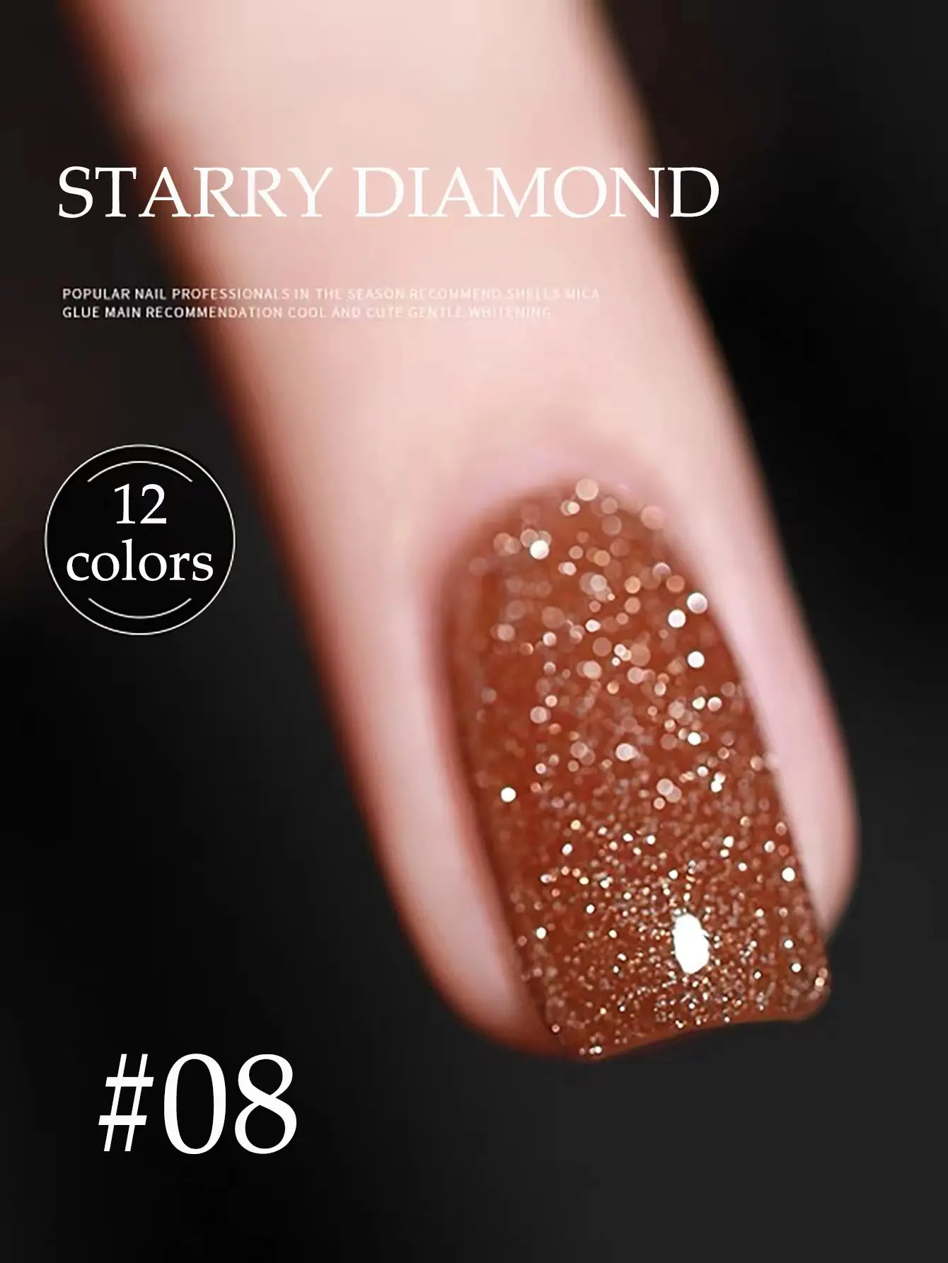 10ML 1-12 Stück Roter Nagellack mit Zerkleinerten Diamanten, Weißer Glitzer-Nagellack mit Hoher Dichte – Detail 19