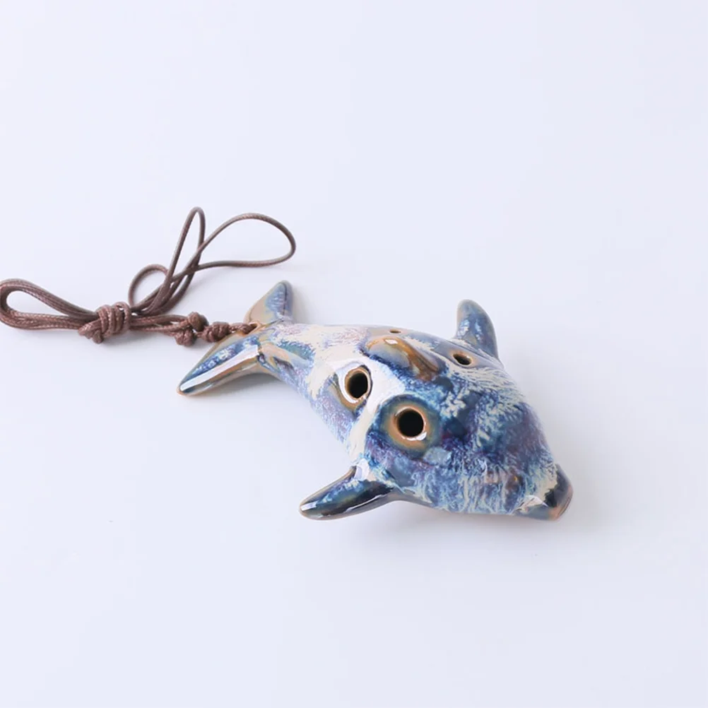 

1pcs 6 Hole Ocarina Dolphin Ceramic Ocarina Flute Instrument Decorative Easy to Carry Alto Ocarina for Beginner