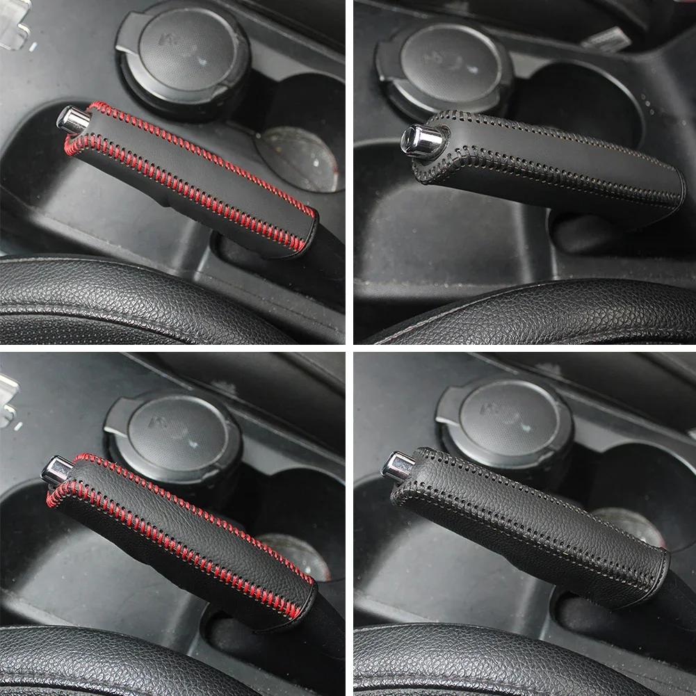 Car Gears Handbrake Cover PU Leather Shift Lever Cover Four season Anti-Skid Handbrake Protection