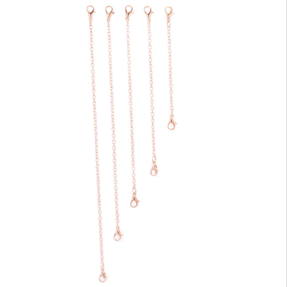 For One Set 5pcs Stainless Steel Necklace Bracelet Extender Chain Set For DIY Jewelry Making