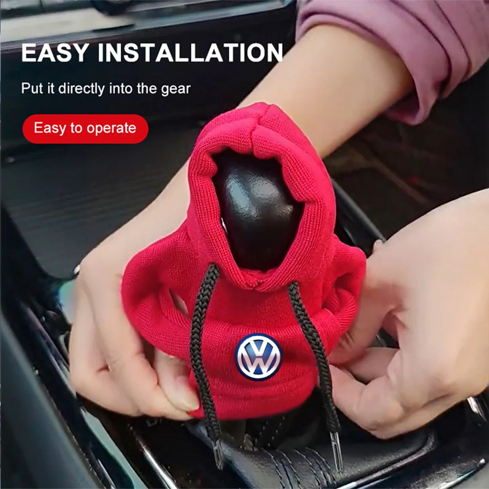 Gear Shift Handle Hoodie Car Gear Shift Manual Handle Sweatshirt Auto Accessory For Volkswagen VW R Golf 4 5 Passat Beetle Tiguan Rline Polo CC B6
