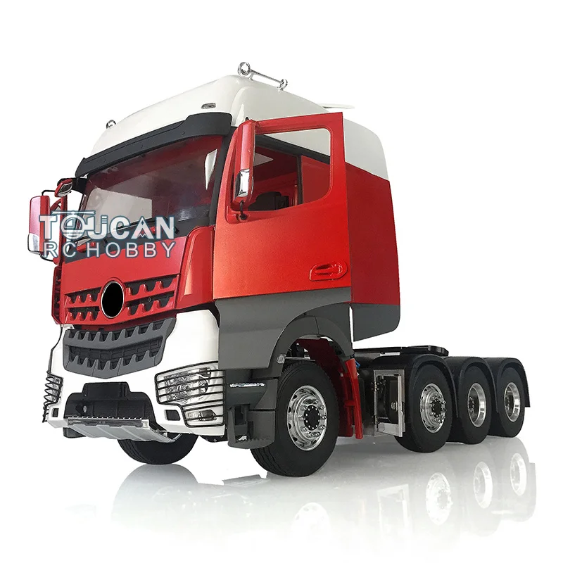 1/14 LESU 8*8 RC 3 Speed Metal Chassis Highline Tractor Truck Model W/ Equipment Rack Motor Servo DIY RC Painting Cabin Car 4
