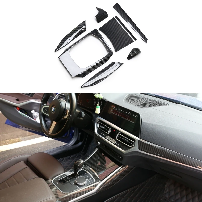 

G20 G22 For BMW G80 M3 G82 M4 G42 Dry Carbon Fiber Interior Center Console Instrument Air Outlet Panel 7/8 Pcs LHD Only