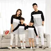 Family Matching Outfits Mother Daughter Dress Family Look Family Clothing Father Son T-Shirt Cotton Patchwork Striped 1
