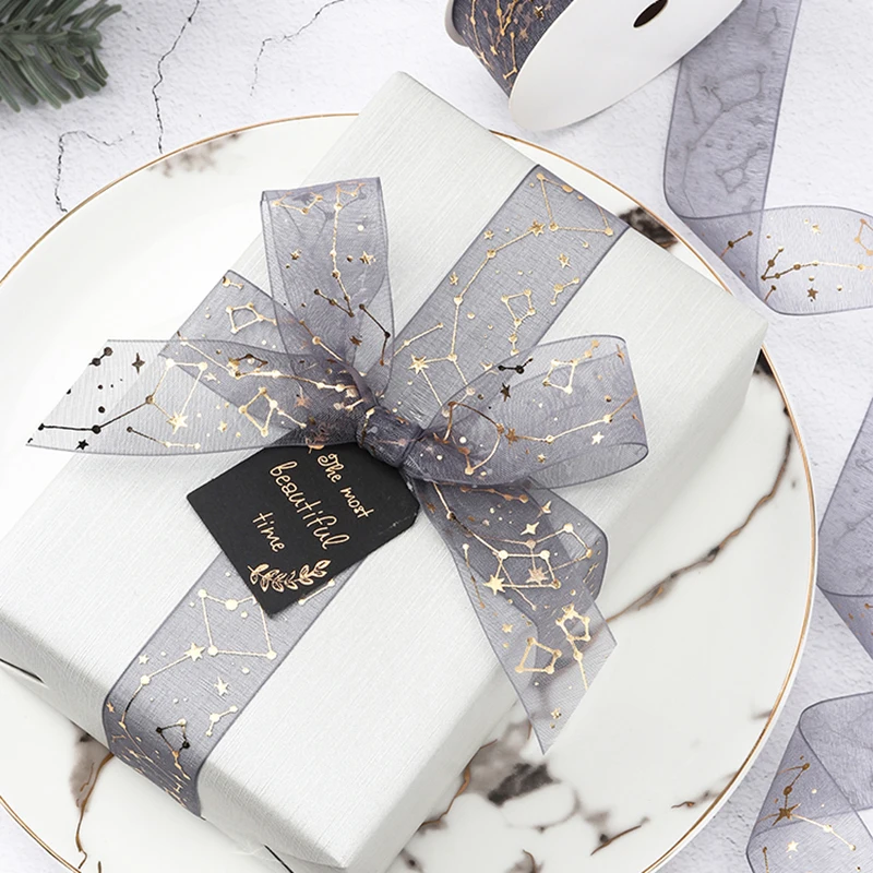 10Yards Premium Grey Collection Happy Birthday Ribbon for Valentine's Day Wedding Event Party Christmas Decoration Baking Bouquet satin ribbons ribbon decoration ribbon supplies christmas ribbon