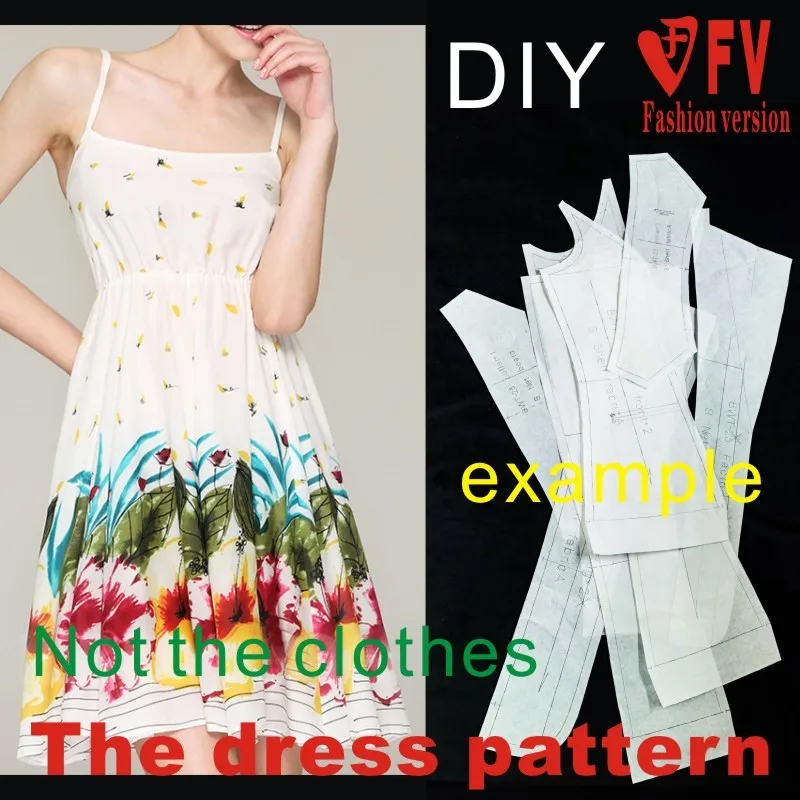 Dresses Sewing Pattern Template Cutting drawing for Clothing DIY sewing template
