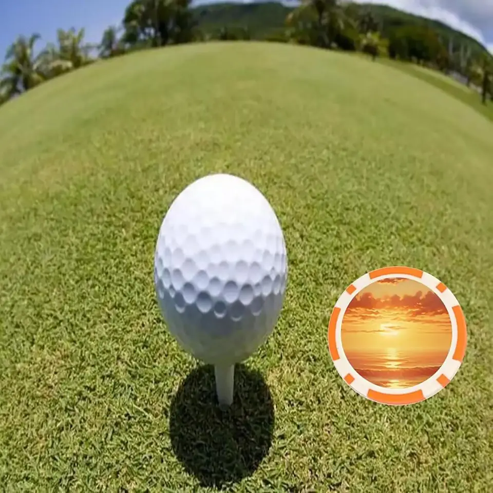 50 個のカスタマイズされたロゴゴルフボールマーカー両面 40 ミリメートル直径 11.9 グラム ABS 粘土素材 カスタマイズされたロゴゴルフボールマーカー両面40mm直径11.9g ABS