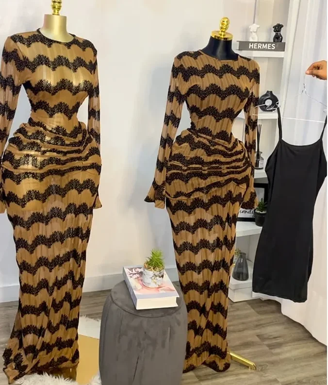 فستان سهرة فاخر حرير طبيعي