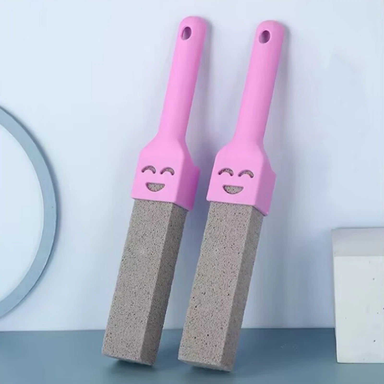 1 Pc Pumice Cleaning Brushes with Handle Pumice Stone Brush Floating Stone Toilet Brush for Kitchen Bath Pool Household Cleaning