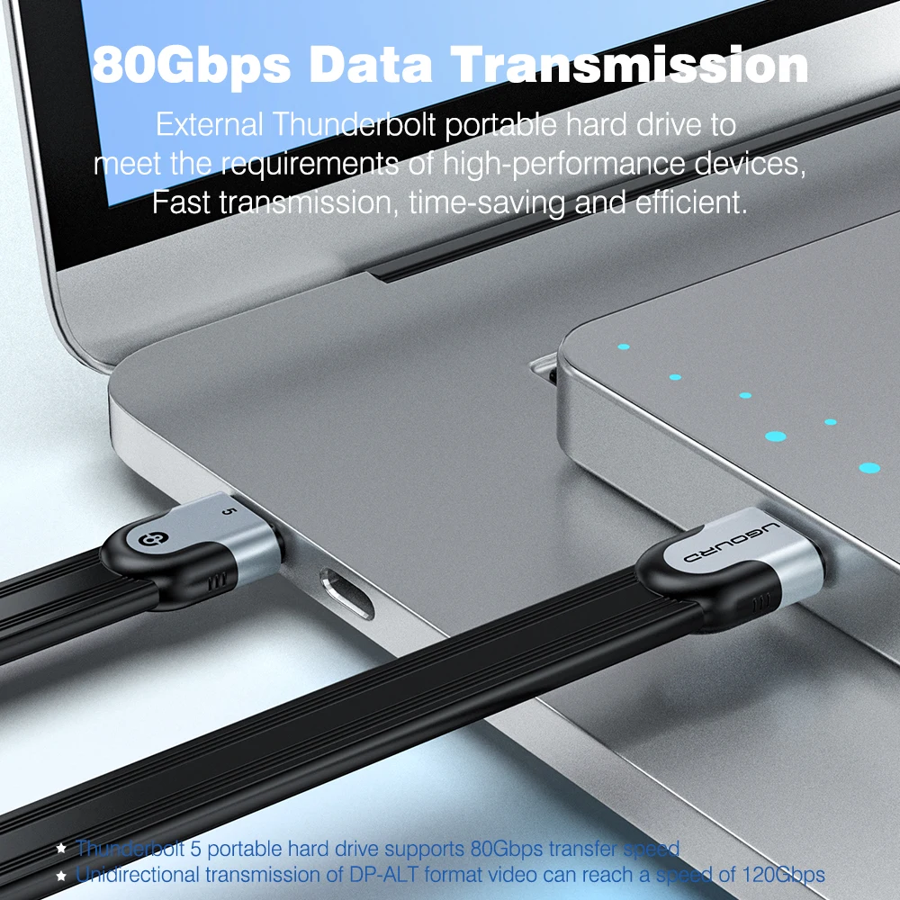 รูปสินค้า สายเคเบิล Thunderbolt 5 ความเร็วสูง 80Gbps สำหรับ USB-C