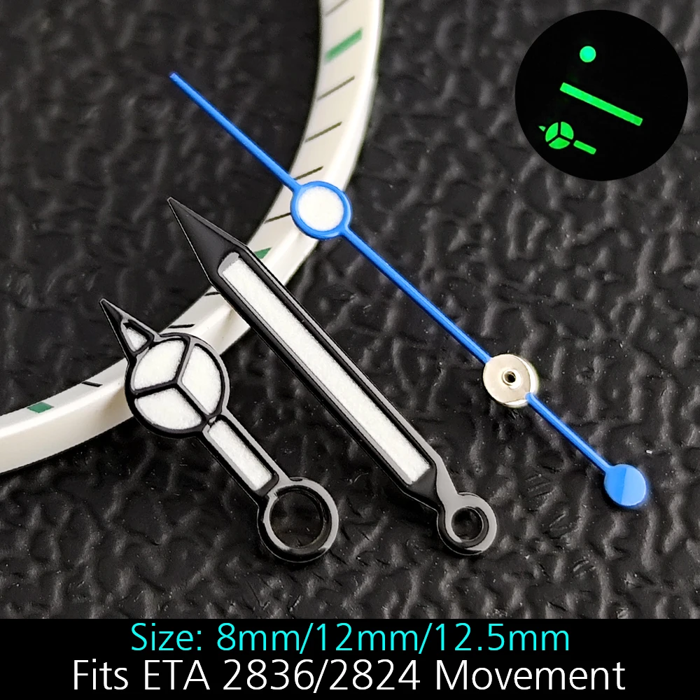 Luminous Green/Blue-Green Watch Hands - Premium Replacement Parts