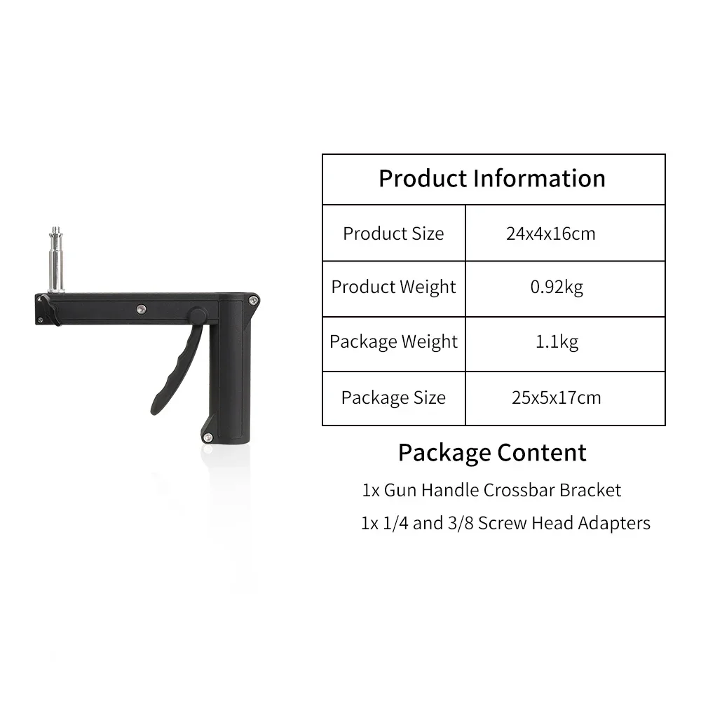 Adjustable Gun Handle Stainless Steel Photo Heavy Duty Photography Holder For Photography Softbox LED Spot Light