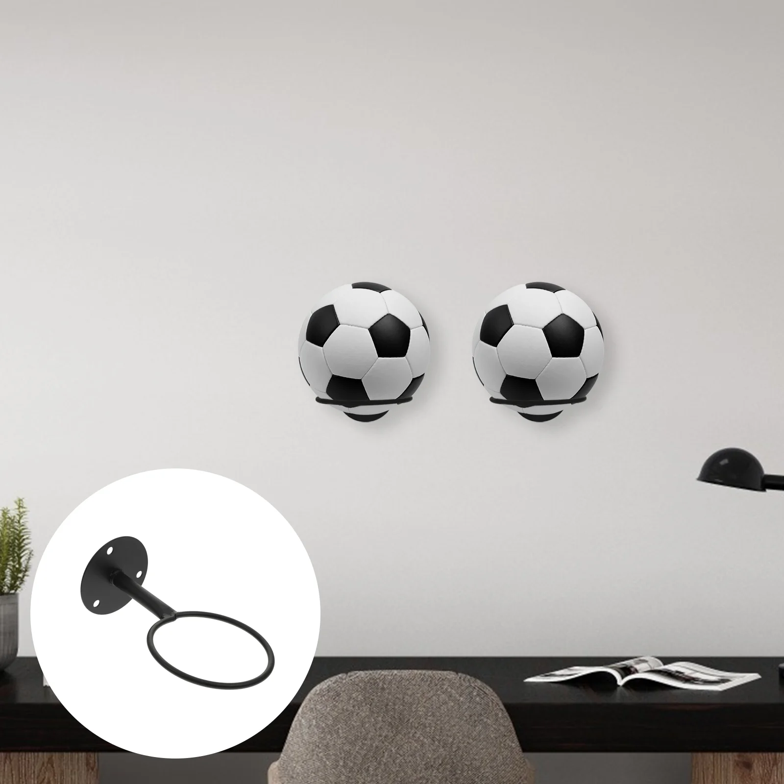Basketball Bracket Home Football Holder Storage Wall Shelves Sports Soccer Wrought Iron