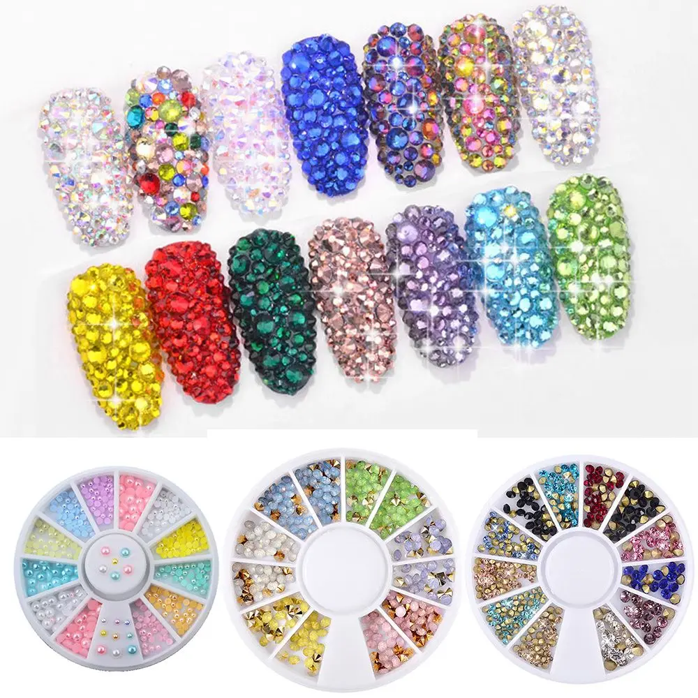 

Makeup Nail Sequins Nail Rhinestone Small Irregular Beads Mixed Color Stone Manicuring 3D Nail Art Decor In Wheel Nail Accessory